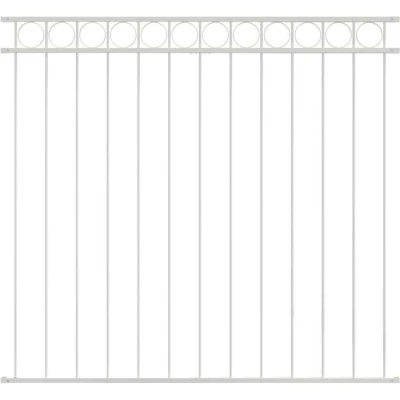 Image of vidaXL White Steel Fence Panel 1.7x1.2 m
