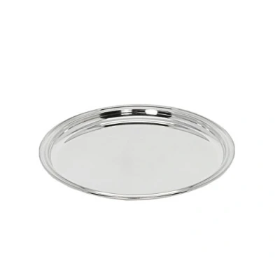 Image of Edzard Serving Tray Pipe Silver Plated, Round, Diameter 8,7 in
