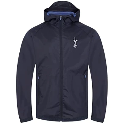 Image of Tottenham Hotspur FC Gift Mens Shower Jacket Windbreaker Peaked Hood Navy Small