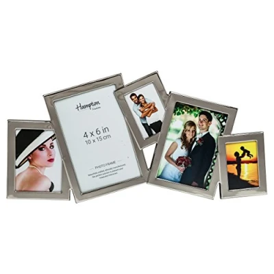 Image of Hampton Frames ACCENT Multi Apertue Silver Plate Photo Frame 5 Apertures ACC3695A
