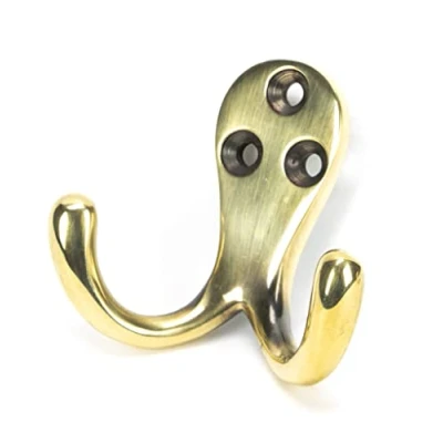 Image of From the Anvil 46296 Aged Brass Celtic Double Robe Hook