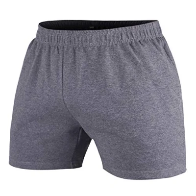 Image of Muscle Alive Men Bodybuilding Gym Workout Shorts Sprots Fitness Terry Cotton 5 Inseam Dark Gray L