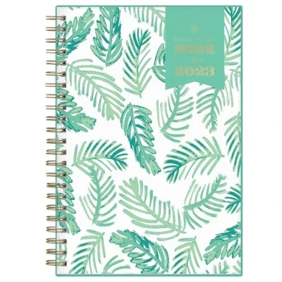 Image of Day Designer for Blue Sky 2022 2023 Academic Year Weekly &amp; Monthly Planner, 5&quot; x 8&quot;, Frosted Flexible Cover, Wirebound, Palms (137892 A23)