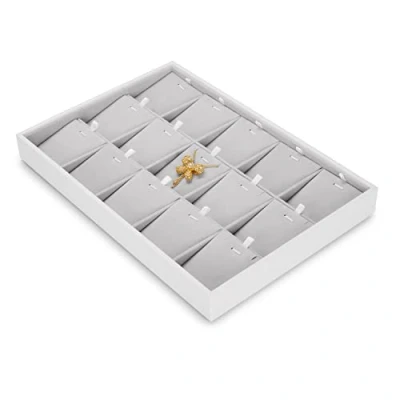Image of Oirlv Stackable Pendant Display Tray Removable 15 Grids Jewellery Drawer Organizer Showcase Trays Holder For Women Girls Earrings/Ear nail Big