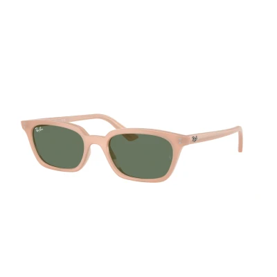 Image of Ray Ban Unisex RB4456 ZAYA 681182 Sunglasses Injected Pink Green Pillow Normal
