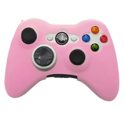 Image of OSTENT Soft Silicon Protector Skin Case Cover Compatible for Microsoft Xbox 360 Controller Game Color Pink