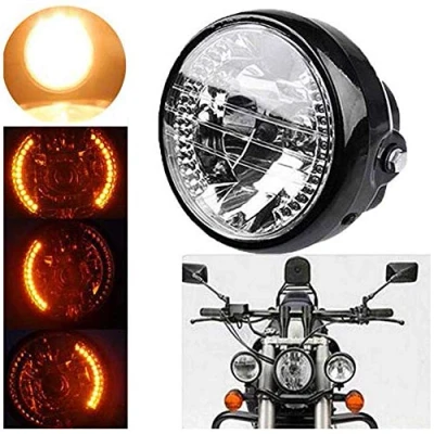 Image of Krtopo 35W Motorcycle Headlight With Turn Signal Universal 7Inch Halogen Front Light