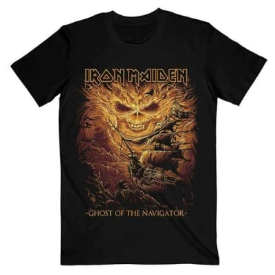 Image of Rockoff Trade Men&#039;s Iron Maiden Ghost of The Navigator T Shirt, Black, X Large