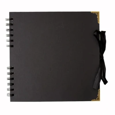 Image of Hawksbill Paper 12 x Black Scrapbook Portrait Sketchbook Inch by 30 Sheets / 60 Pages 180GSM Multipack of Jotters for Work, Home, Uni, College, School or Office Use