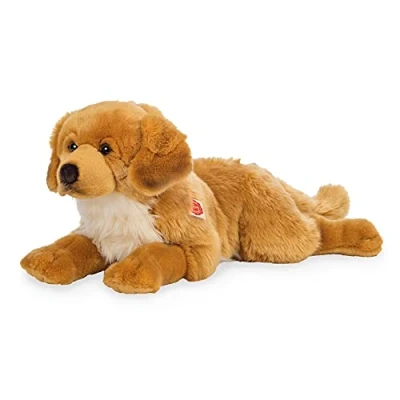 Image of Teddy Hermann 91942 Dog Golden Retriever 23,6&quot;/60 cm Lying, Amber Colored, Soft Toy, Plush Toy