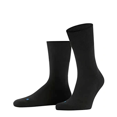 Image of FALKE Unisex Run U SO Cotton Plain 1 Pair Socks, Black (Black 3000), 4 5