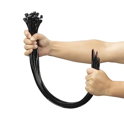 Image of XINGO 100 PCS Black Cable Ties Heavy Duty, 600mm x 9mm Long with 80 KGS Ultra Strong Tensile Strength, Large UV Resistant Extra Tie Wraps for Outdoor Use