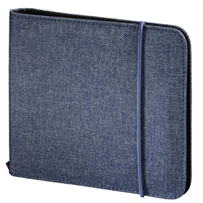 Image of Hama Up To Fashion CD/DVD Wallet 24 Disc CD DVD Blu Ray Audio Book Storage Case for Car, Home Blue