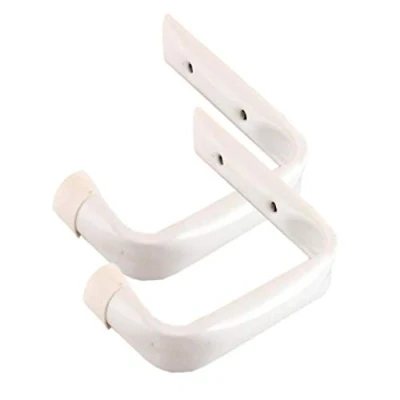 Image of 2 x White Jumbo Ladder Hooks / Large Garage Shed Storage Bikes Workshop Tools Garden