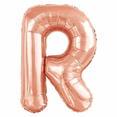 Image of Amscan 9915580 Large Letter R Rose Gold