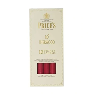 Image of Prices 10 Sherwood Candle Wine Red Pack Of