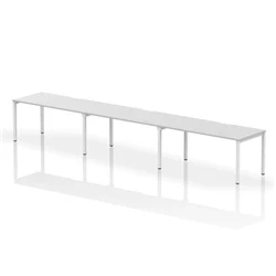 Image of Evolve Single White Frame Bench Desk 1600 (3 Pod) BE386