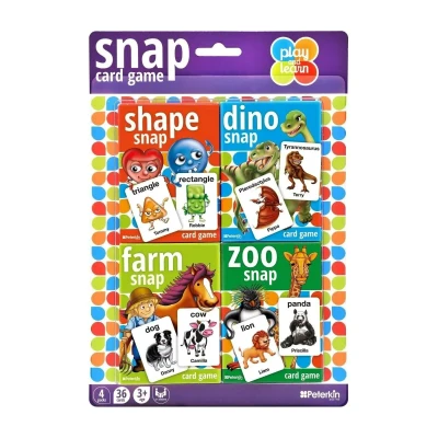 Image of PETERKIN Play &amp; Learn snap Card Game match and to win! Multi pack of 4 Games Pre School Educational Ages 3+
