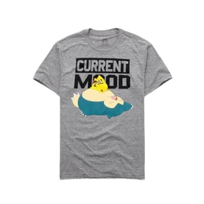 Image of Pokemon Current Mood Pikachu Snoralax T Shirt, Heather Grey, Large