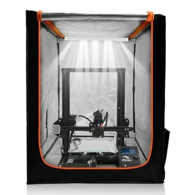 Image of 3D Printer Enclosure with LED Lighting, Fireproof Dustproof Tent Constant Temperature Protective Cover for Creality Ender 3 V3 SE/KE/Ender 3/Ender Pro/Ender 3V2/Ender 3S1/Neo/Anycubic Elegoo, Medium