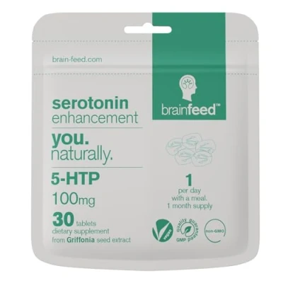 Image of 5HTP High Strength 30 x 100mg Tablets 1 A Day Natural 5 htp Supplements from griffonia Seed Extract UK Manufactured