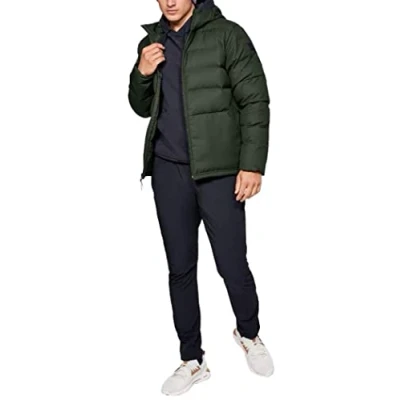 Image of Under Armour Men Sportstyle Hooded Down Jacket Baroque Green/Black (310), Large