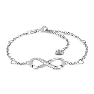 Image of SERASAR Infinity Sign Anklet Ladies Jewellery 925 Sterling Silver 18 Carat Gold Girl Gift Idea Birthday for Women