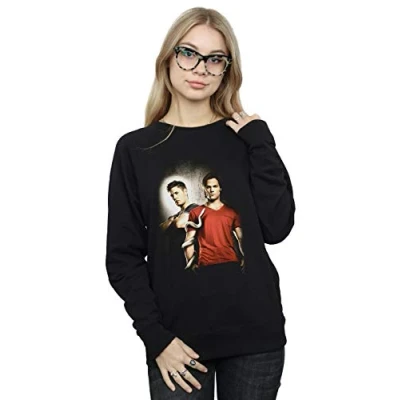 Image of Absolute Cult Supernatural Women&#039;s Heaven and Hell Sweatshirt Black Large