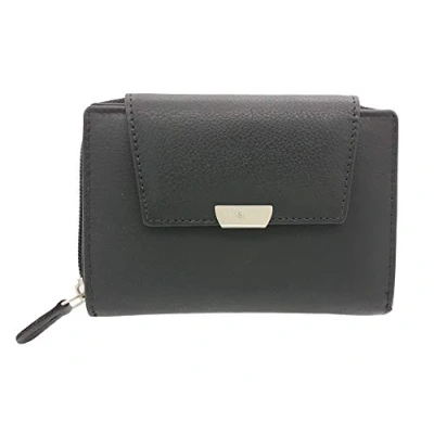Image of Genuine Leather Women&#039;s Wallet Full Grain Soft Cowhide Jockey Club Massala, black, S, coin purse