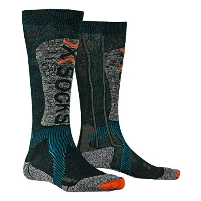 Image of X Socks Unisex&#039;s Ski Energizer Light 4.0 Socks, Petrol/Stone Grey Melange, 39/41 (M)
