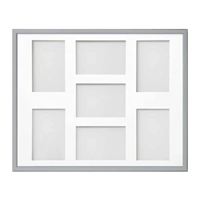 Image of Frame Company Drayton Multi Aperture Photo Frame, Grey, 20x16 for 6x4 inch (x7)