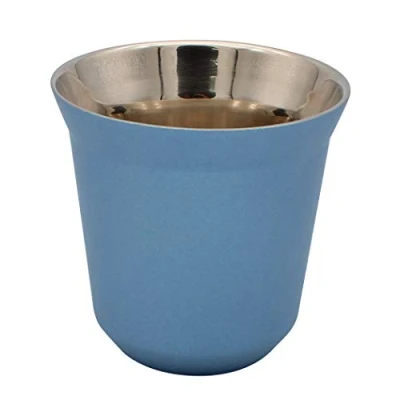 Image of Dianoo Coffee Cup Espresso Cups Stainless Steel Double Wall Thermally Insulated Blue Capsule