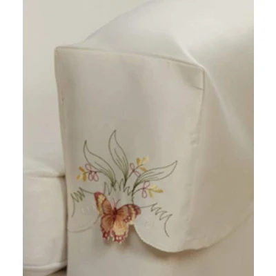 Image of Emma Barclay Butterfly Embroidered Table Cloth in Spice 36x36 (91x91cm)
