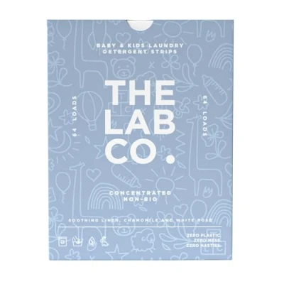 Image of The Lab Co. Laundry Detergent Strips Soothing Fragrance Linen Chamomile White Rose fup to 64 Loads