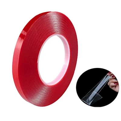 Image of QitinDasen 10m X 10mm Premium Heavy Duty Transparent Acrylic Foam Mounting Tape, Roll Double Sided Adhesive Waterproof &amp; Heat Resistant, for Indoor and Outdoor (Thick 1mm)