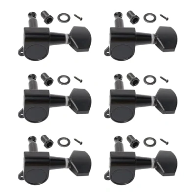 Image of 6R Right Electric Guitar String Tuning Pegs Keys Tuners for Strat Tele Black
