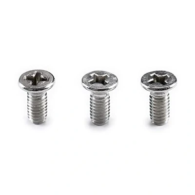 Image of Musiclily Pro Metric M4X10mm Stainless Steel Phillips Countersunk Mounting Screws for Import Strat Style Electric Guitar Tremolo Block (Set of 3)