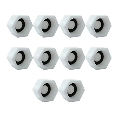 Image of HLIWS 10 Pcs 1/2 inch BSP Threaded Blanking Cap,Drain Cap Seal,Appliance Trap with Gasket,for Water Pipe,Washing Machine,etc(Female Thread)