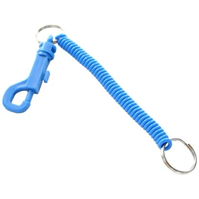Image of Merriway BH02115 (10 Pcs) Plastic Key Ring with Blue Spiral Pack of 10 Pieces