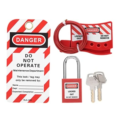 Image of Lockout Padlock, Tagout Lock Kit, Electrical Lockout/TAGOUT KIT Set with Padlock Warning Label Key for Industrial, Locks and Accessories