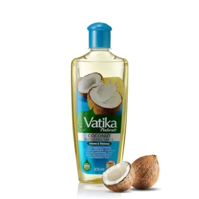 Image of Vatika Naturals Coconut Enriched Hair Oil 100% Natural Oils Unique Formulation For thick, Voluminous 200 ml (Pack of 1)