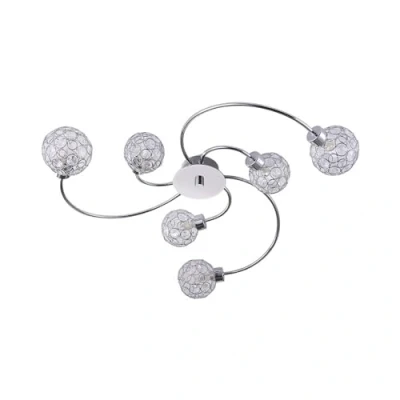 Image of Lindby Tyron ceiling light, Ø 65 cm, chrome, glass, metal