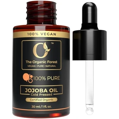 Image of USDA Organic Jojoba Oil 100% Pure Cold Pressed for Skin, Hair, Face, and Nails Hair Skin Care Best Body Moisturizing 1 Fl Oz