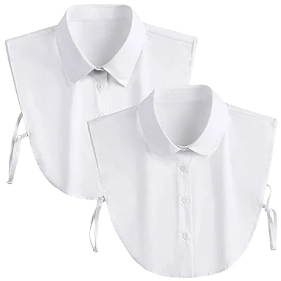 Image of LoudSung Fake Collar Detachable Blouse False Half Shirts Business Designed Top Elegant for Women 2pcs