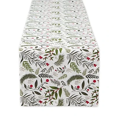 Image of DII Heritage Holiday Sprigs Kitchen Décor Collection Decorative, Christmas Table Runner, 14x108, Holly