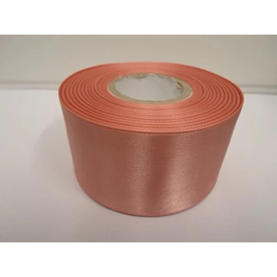 Image of 2 metres of 50mm Satin Ribbon Dusky Pink Double Sided 50 mm 5cm 2&quot; Inch