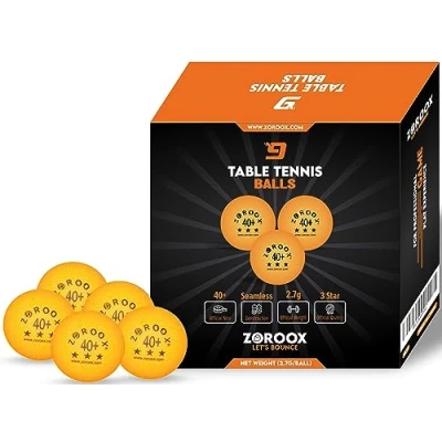 Image of ZOROOOX High Performance 3 Star Table Tennis Balls 9 or 18 Orange White 40+ ABS Competition Grade Ping Pong (Pack of Balls, Orange)