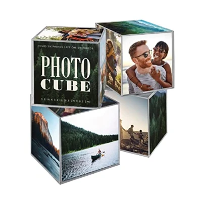 Image of MCS Plastic 6 Sided Photo Cube, Clear, Set of 4