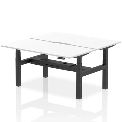 Image of Air B2B 1600x800 Adjustable 2P Bench Desk Scalloped White/Black