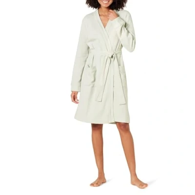 Image of Amazon Essentials Women&#039;s Lightweight Waffle Mid Length Robe (Available in Plus Size), Jade Green, XL